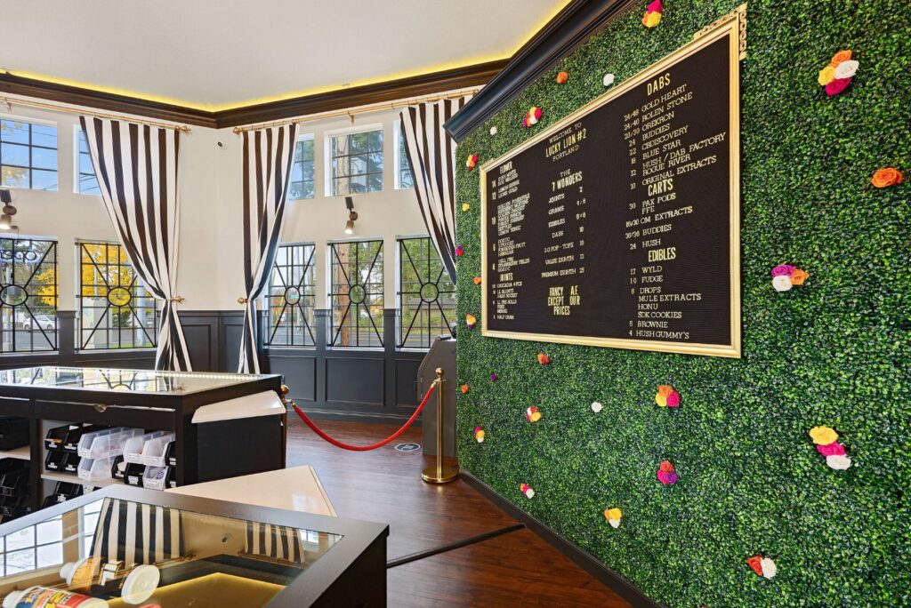 Interior of a Lucky Lion Oregon Dispensary